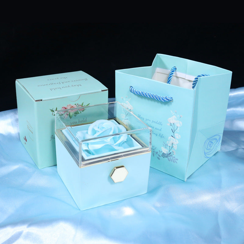 Rotating Rose Gift Box  Jewelry Packaging Box