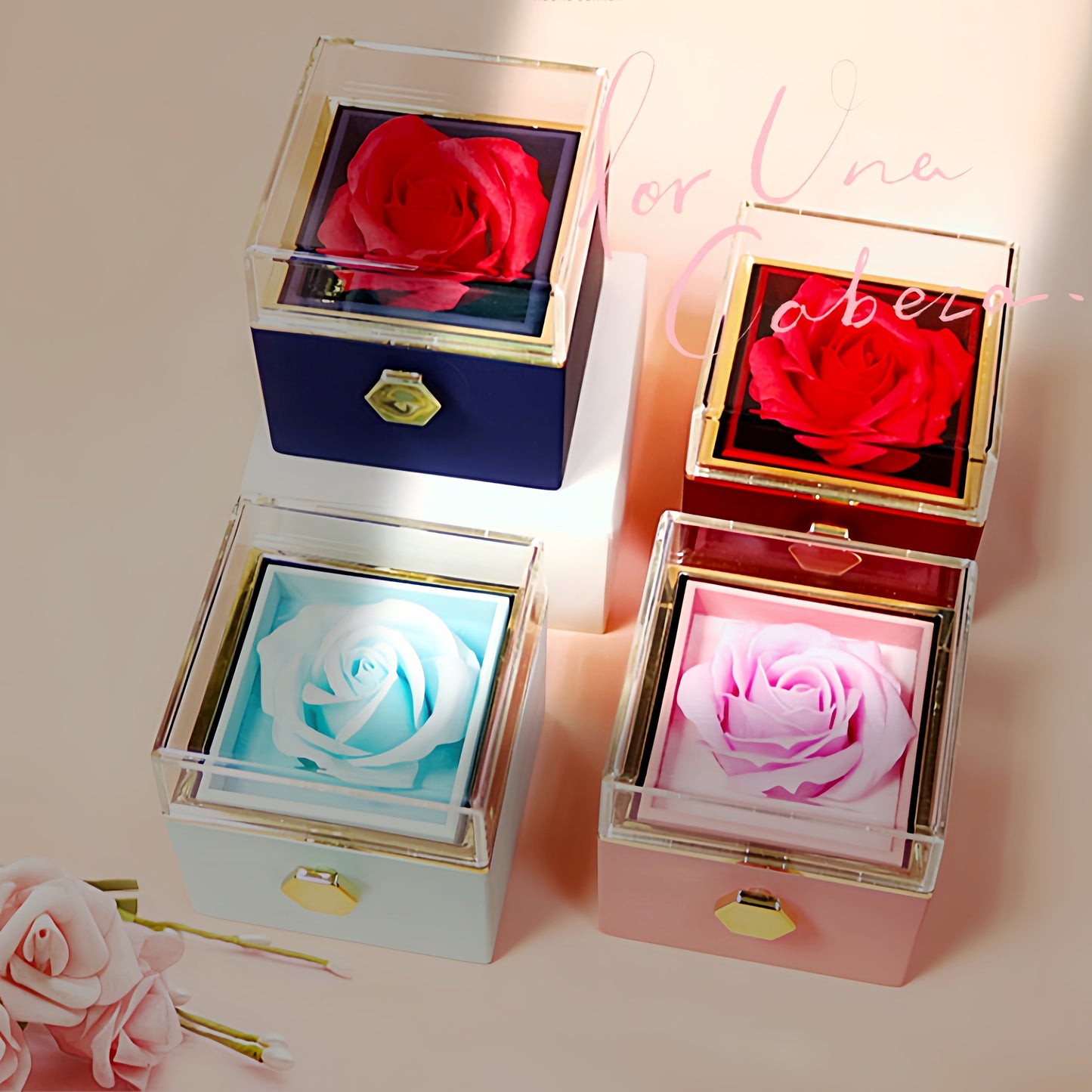 Rotating Rose Gift Box  Jewelry Packaging Box