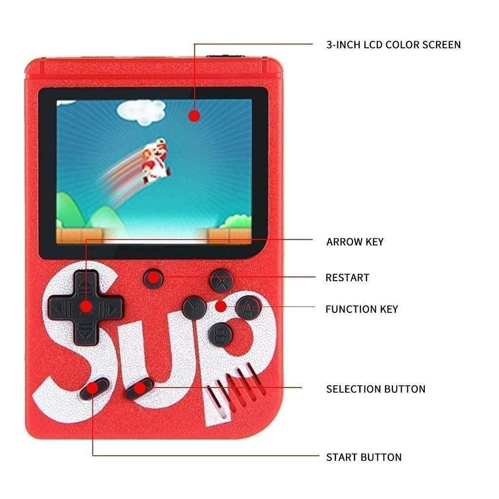 400 in 1 Sup Video Games Portable, Led Screen and USB Rechargeable, Handheld Console, Classic Retro Game Box