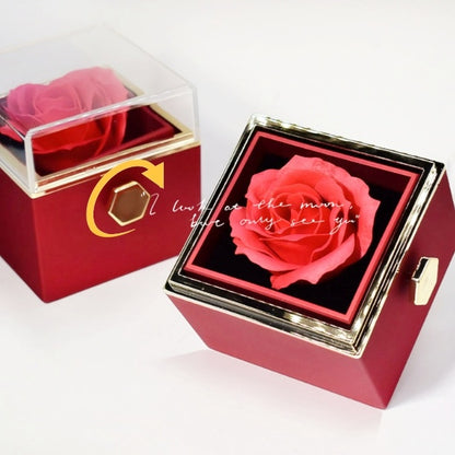 Rotating Rose Gift Box  Jewelry Packaging Box