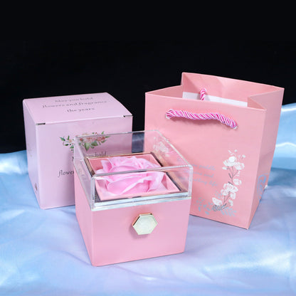 Rotating Rose Gift Box  Jewelry Packaging Box